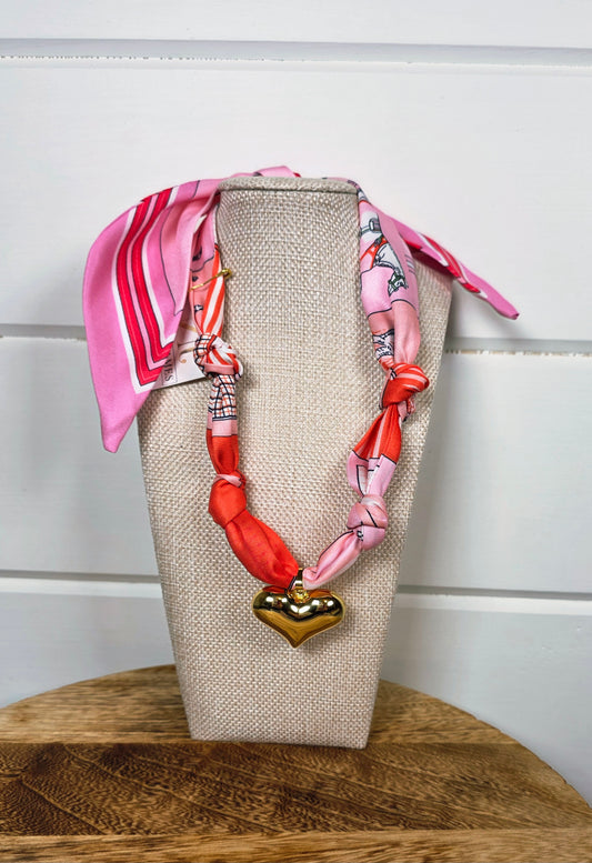 Passion Pink Scarf Necklace
