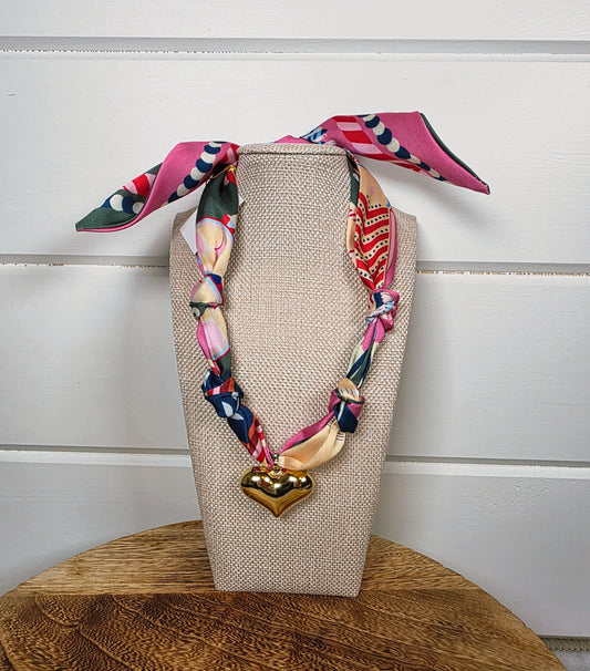 Cactus Heart Scarf Necklace